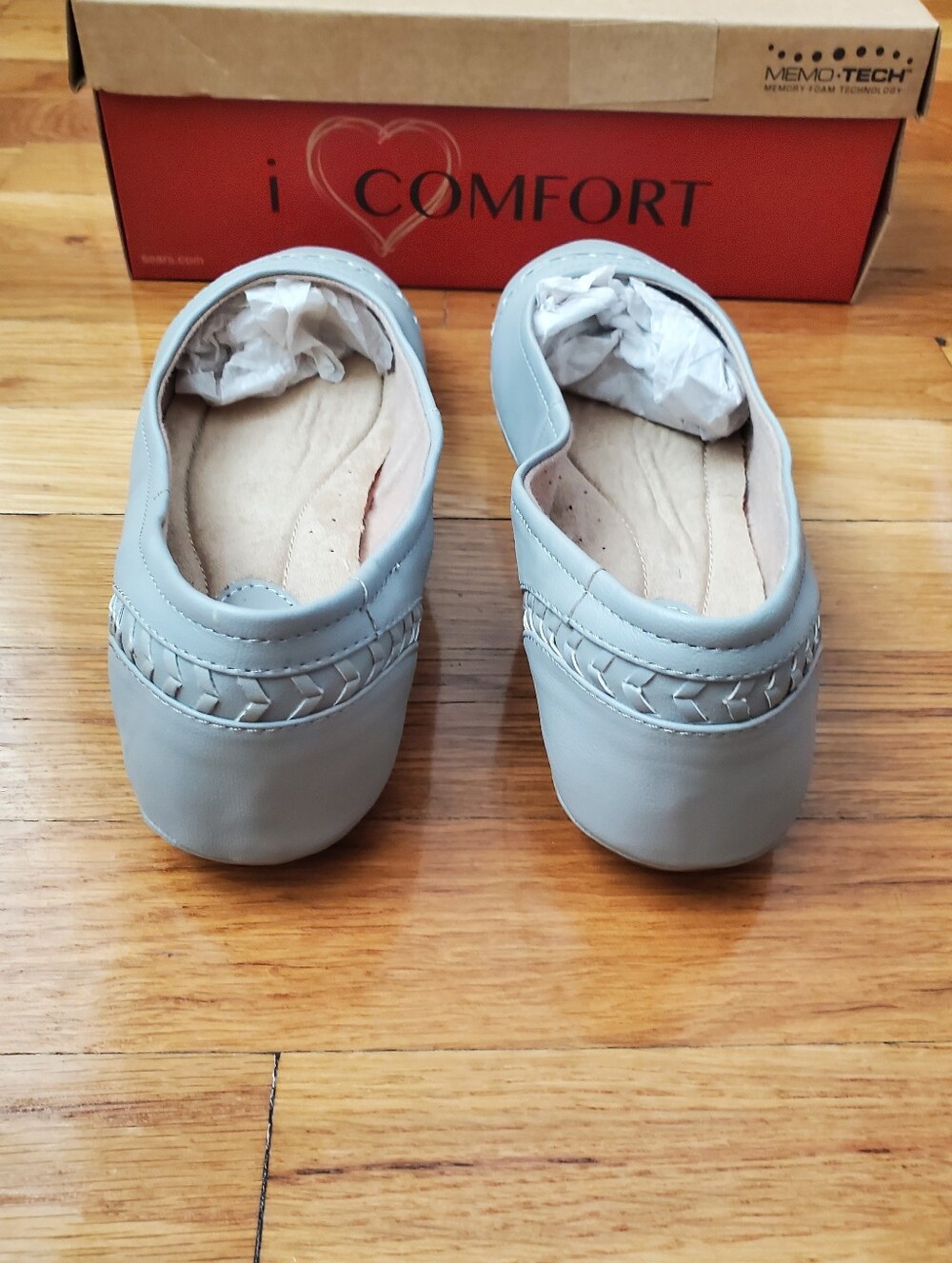 Women's Light Gray Slip-On Ballet Flats - Picture 4 of 11